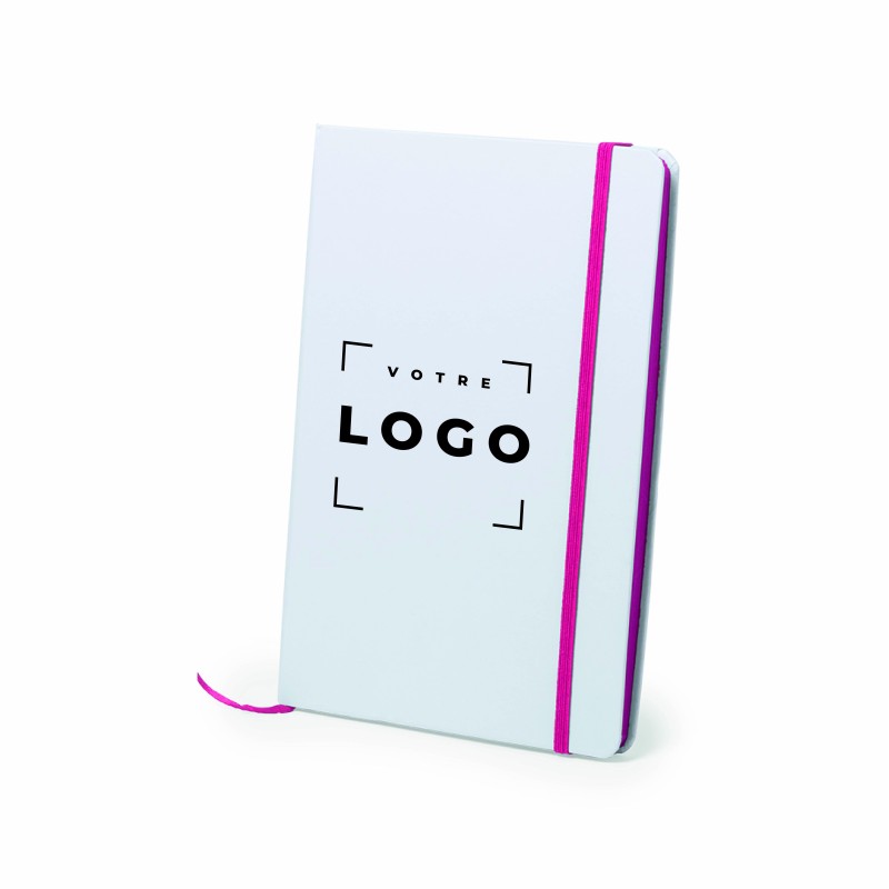 Le bloc-notes classique en carton blanc avec tranche assortie