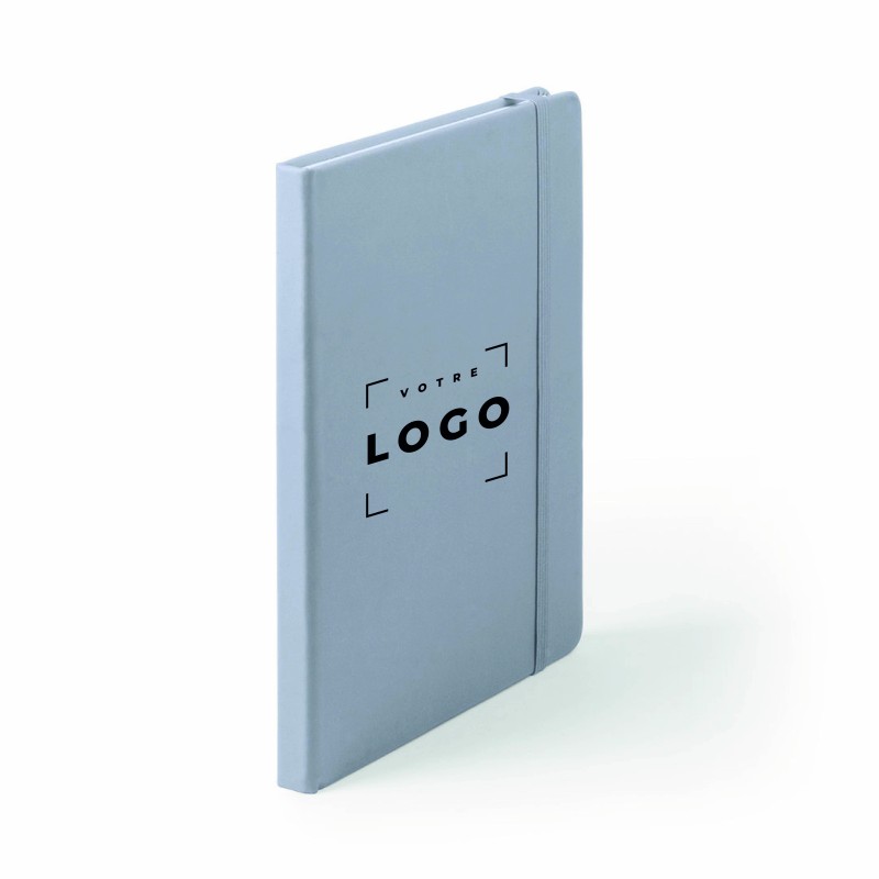 Bloc-notes A5 en simili-cuir argent avec 100 feuilles unies, carnet moderne et raffiné.