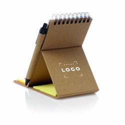 Bloc-notes avec support de téléphone en carton recyclé – carnet pratique et éco-responsable.