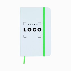 Bloc-notes sublimé en carton avec 80 feuilles unies et fermeture par élastique assortie – carnet personnalisable et pratique