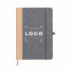 Bloc-notes en double matière : polyester 300D RPET & liège