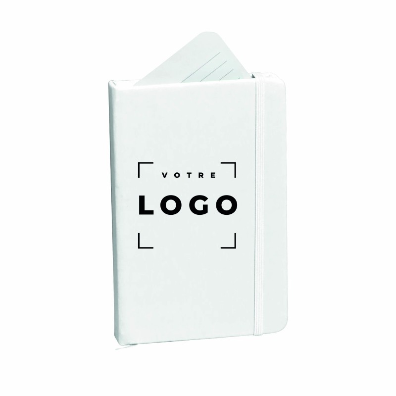 Bloc-notes A6 en simili-cuir avec 100 feuilles lignées et marque-page en tissu – carnet compact et élégant