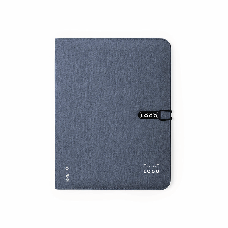 Porte-documents A4 en polyester 600D RPET avec élastique – accessoire éco-responsable et pratique pour le bureau