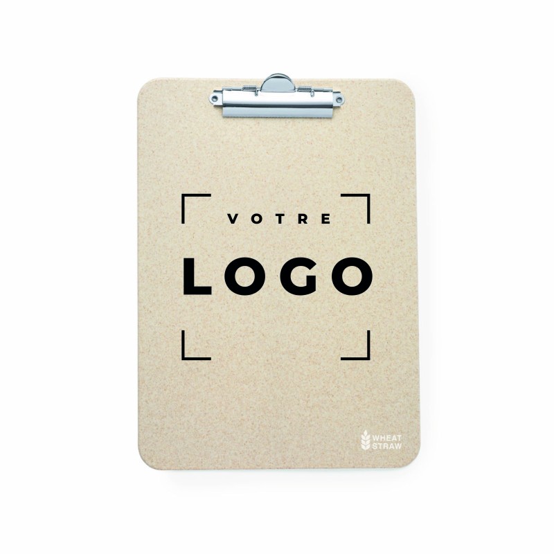Porte-documents en paille de blé avec pince métallique – accessoire écologique et pratique pour le bureau