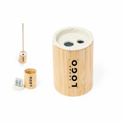 Taille-crayons en bambou et paille de blé – accessoire écologique et pratique pour l’école ou le bureau