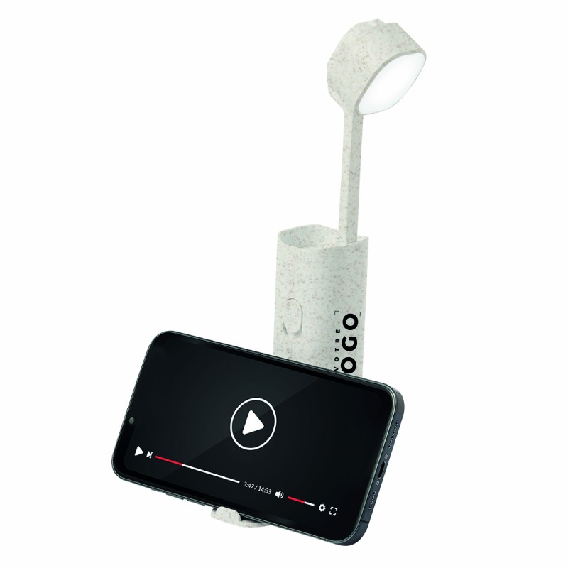 Lampe multi-fonction en paille de blé