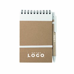 Carnet en carton recyclé avec fermeture élastique assortie – carnet écologique et pratique pour notes et organisation