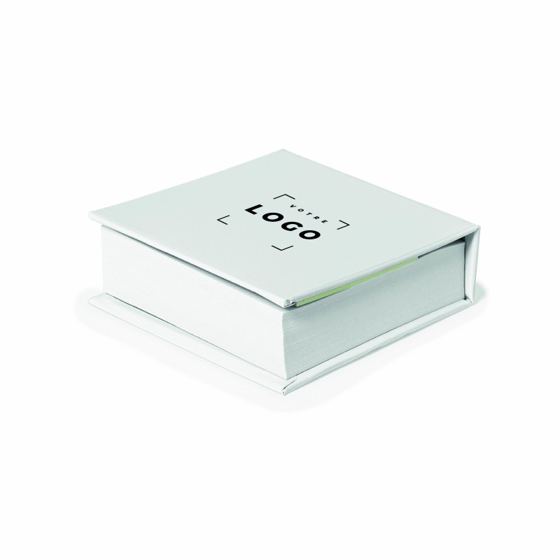 Porte-notes blanc avec notes adhésives