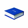 Porte-notes bleu avec notes adhésives