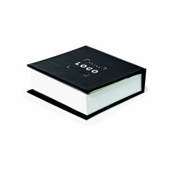 Porte-notes noir avec notes adhésives