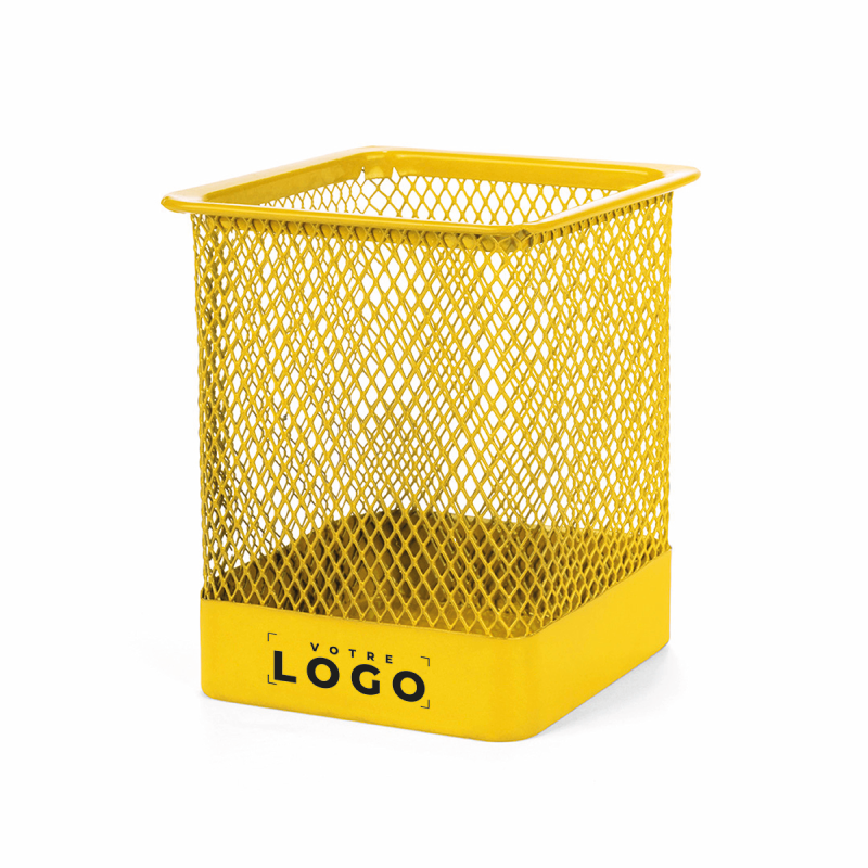 Pot à crayons en mailles métalliques