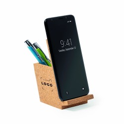 Pot à crayons et support de téléphone en liège – accessoire écologique et pratique pour bureau ou organisation