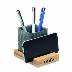 Pot à crayons en feutrine avec support téléphone – accessoire pratique et élégant pour bureau ou organisation