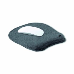 Tapis de souris avec repose-main rembourré en polyester RPET – accessoire ergonomique, durable et éco-responsable pour bureau