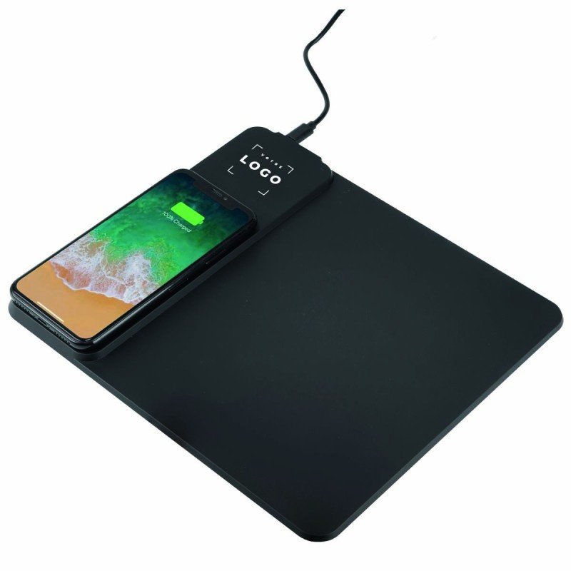 Tapis de souris avec zone à induction et logo lumineux – accessoire moderne et pratique pour bureau ou ordinateur