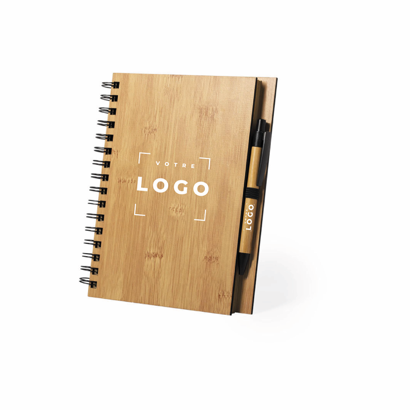 Carnet A5 en bambou avec spirales – carnet écologique, durable et pratique pour notes et idées