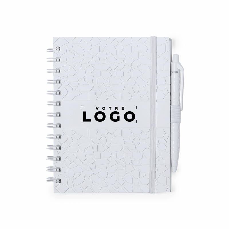 Carnet en extraits de pierres naturelles avec 70 feuilles blanches – carnet écologique et élégant pour notes et idées