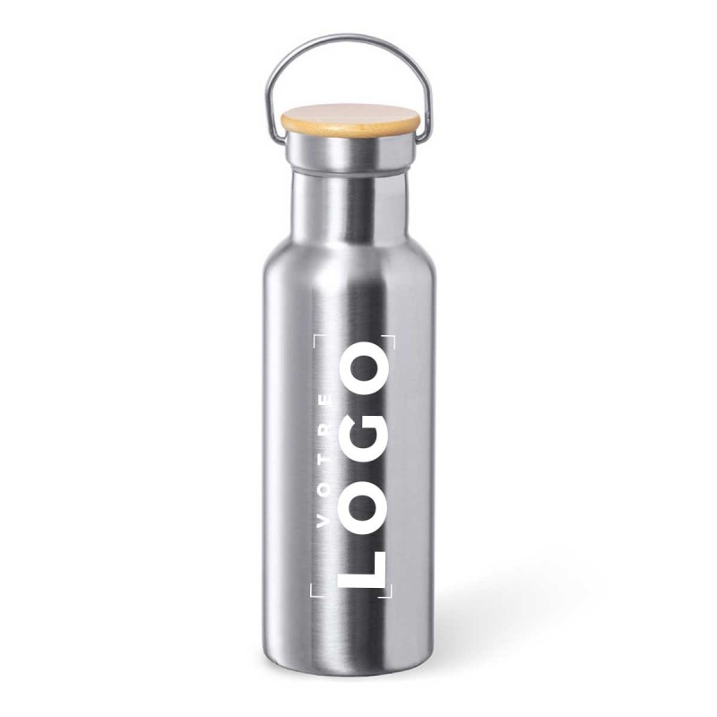 Bouteille isotherme en acier et bambou - 500ml