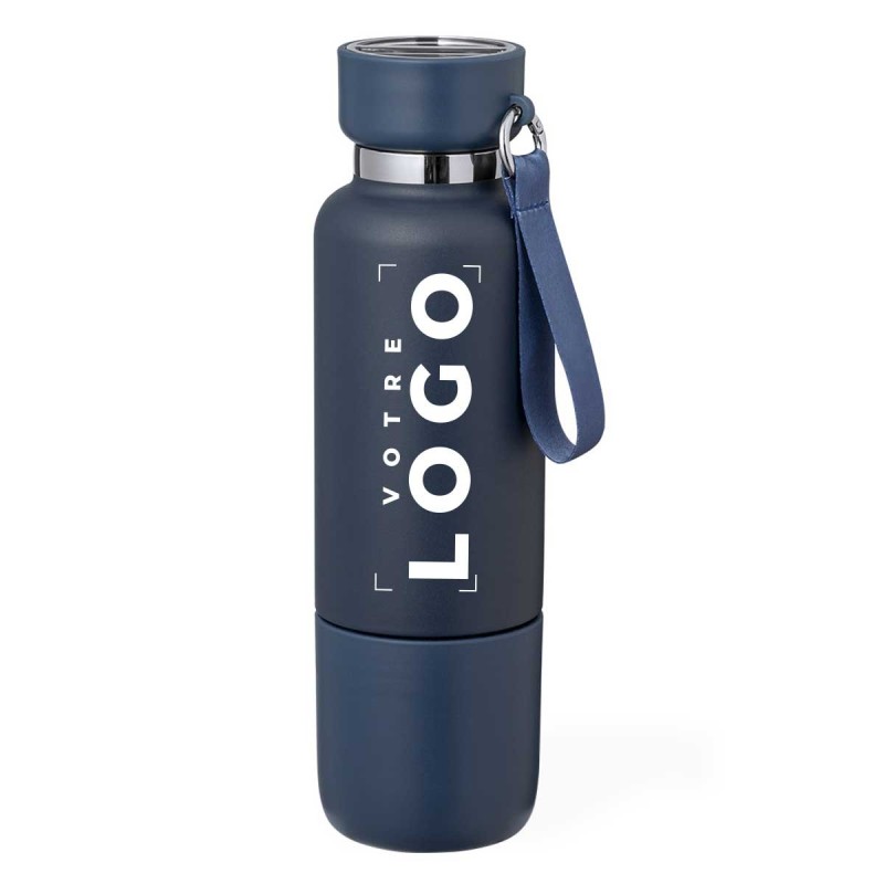 Bouteille isotherme avec lanyard finition mate - 550ml