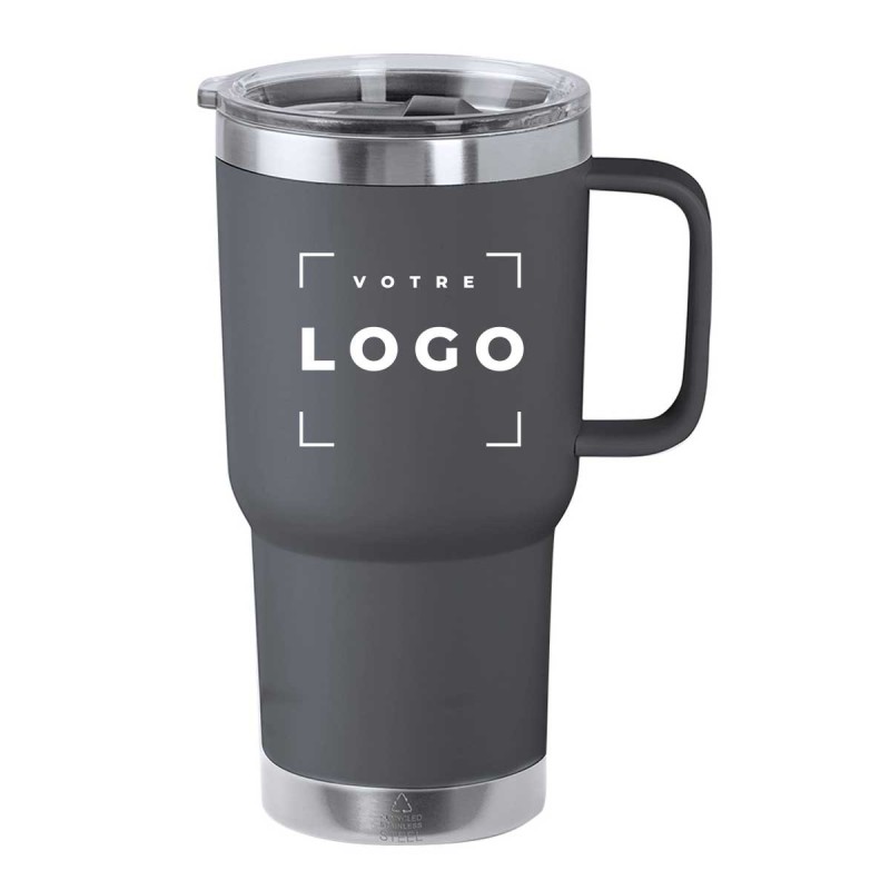 Tasse isotherme avec anse en acier inox recyclé - 600ml