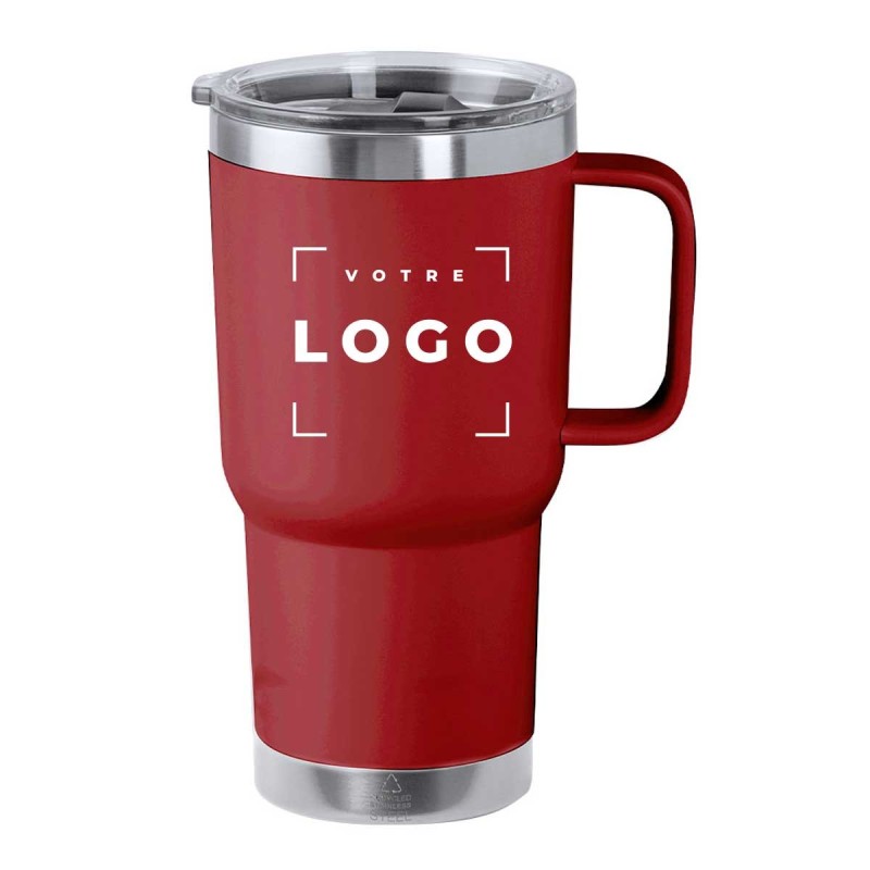 Tasse isotherme avec anse en acier inox recyclé - 600ml