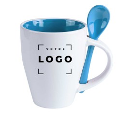 Mug classique contrasté avec cuillère - 350ml
