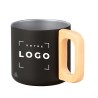 Tasse en acier inoxydable recyclé avec poignée en bois - 400ml