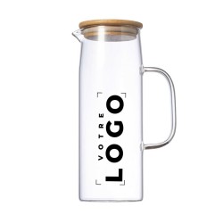 Carafe en verre avec couvercle en bambou - 1,25L
