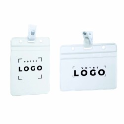 Porte-badge avec clip de fixation