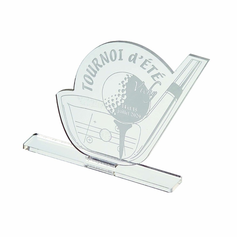 Trophée à la forme PMMA transparent