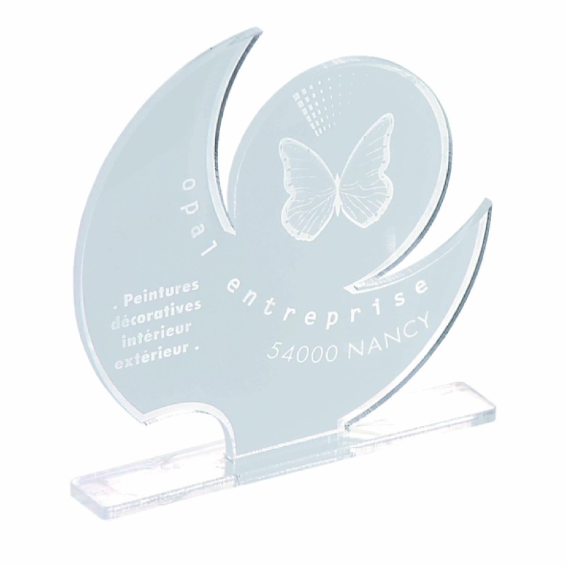 Trophée à la forme PMMA transparent