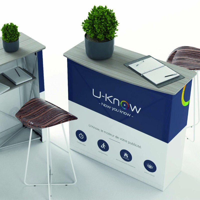 Bar d'accueil en aluminium personnalisable - Made in France