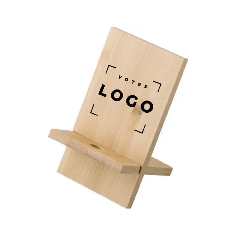 Support téléphone en bambou à monter – Personnalisable