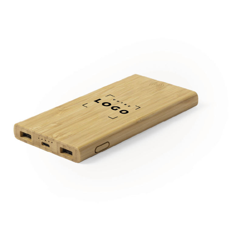 Batterie externe personnalisable 6000 mAh avec chargeur sans fil