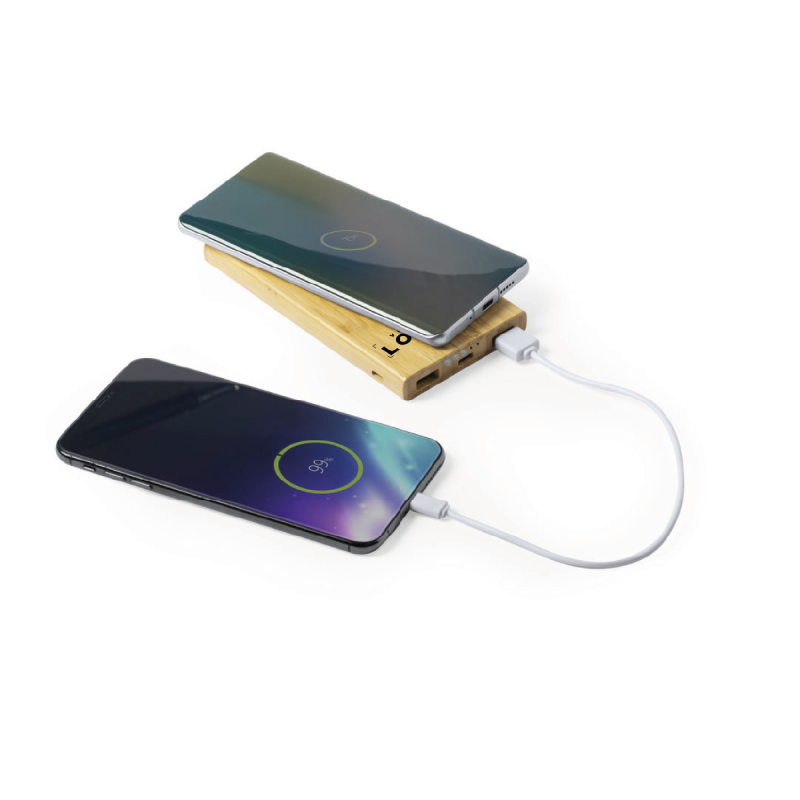 Batterie externe personnalisable 6000 mAh avec chargeur sans fil