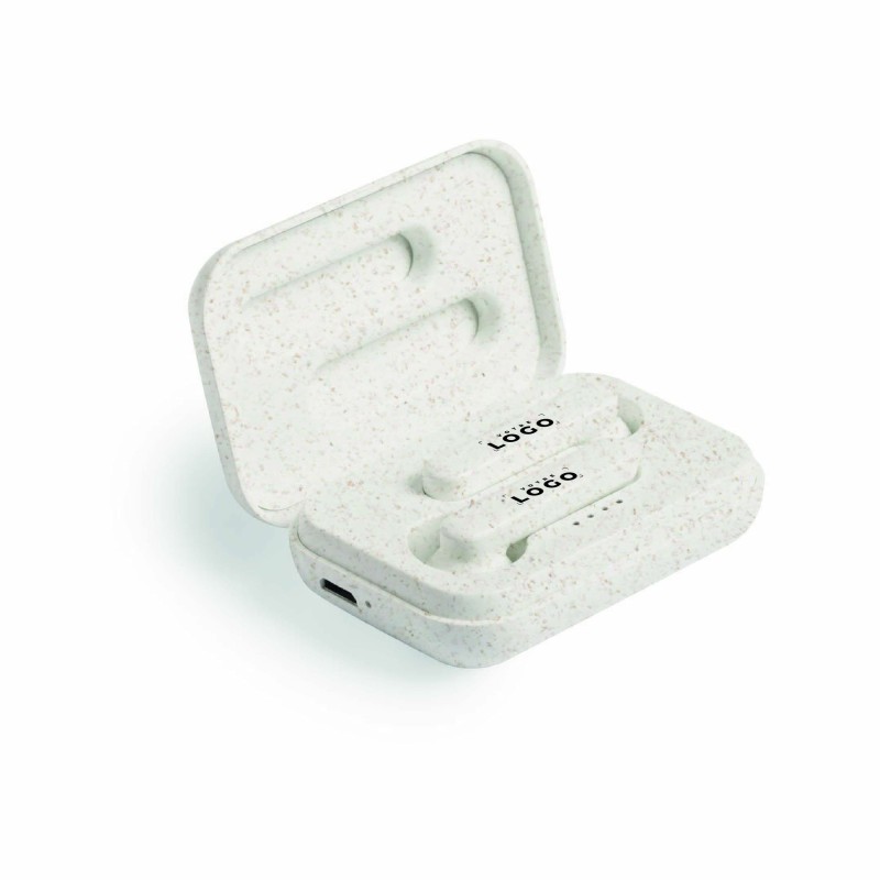 Casque en paille de blé éco-conçu Bluetooth® 5.0 personnalisable