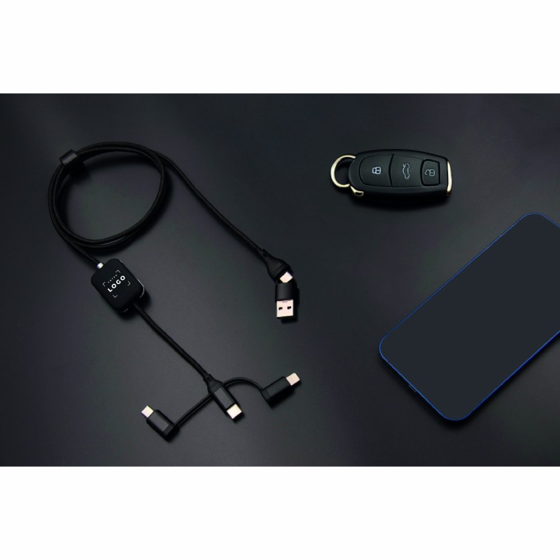 Câble 3-en-1 Éco-responsable avec Logo Lumineux | CarPlay