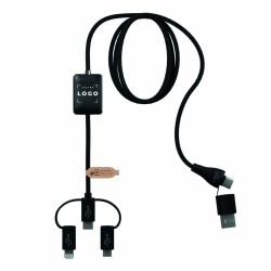 Câble 3-en-1 Éco-responsable avec Logo Lumineux | CarPlay
