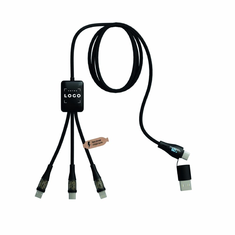 Câble 60W Super Fast Charge avec Logo Lumineux & Écran LCD