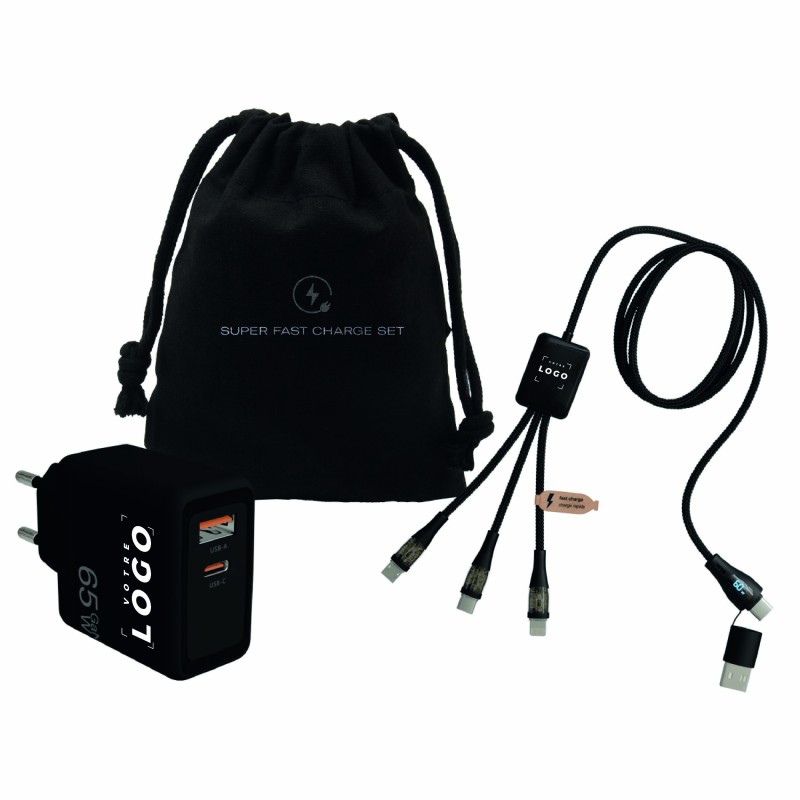 Set de chargement rapide 65W | Adaptateur PD GaN & câble 5-en-1