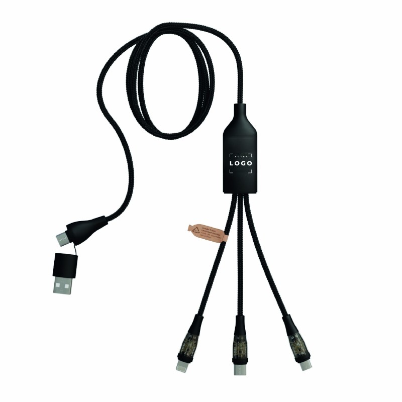 Câble 100W avec logo lumineux et affichage digital – rPET