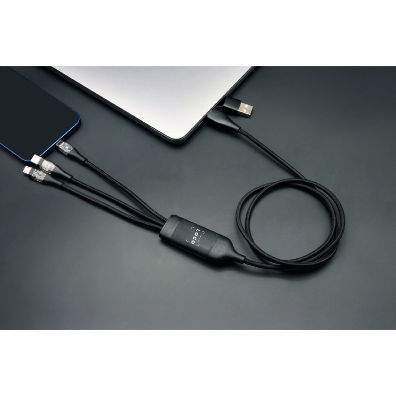 Câble 100W avec logo lumineux et affichage digital – rPET