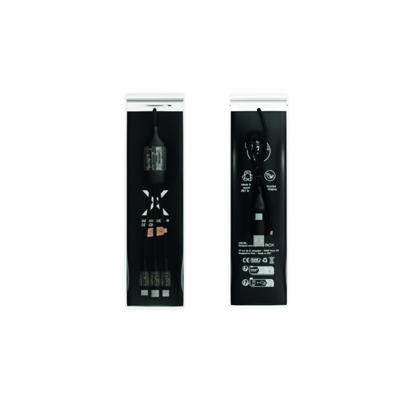 Câble 100W avec logo lumineux et affichage digital – rPET