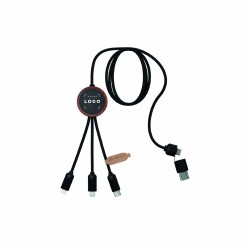 Câble 5-en-1 USB-A & USB-C avec logos lumineux – Écologique