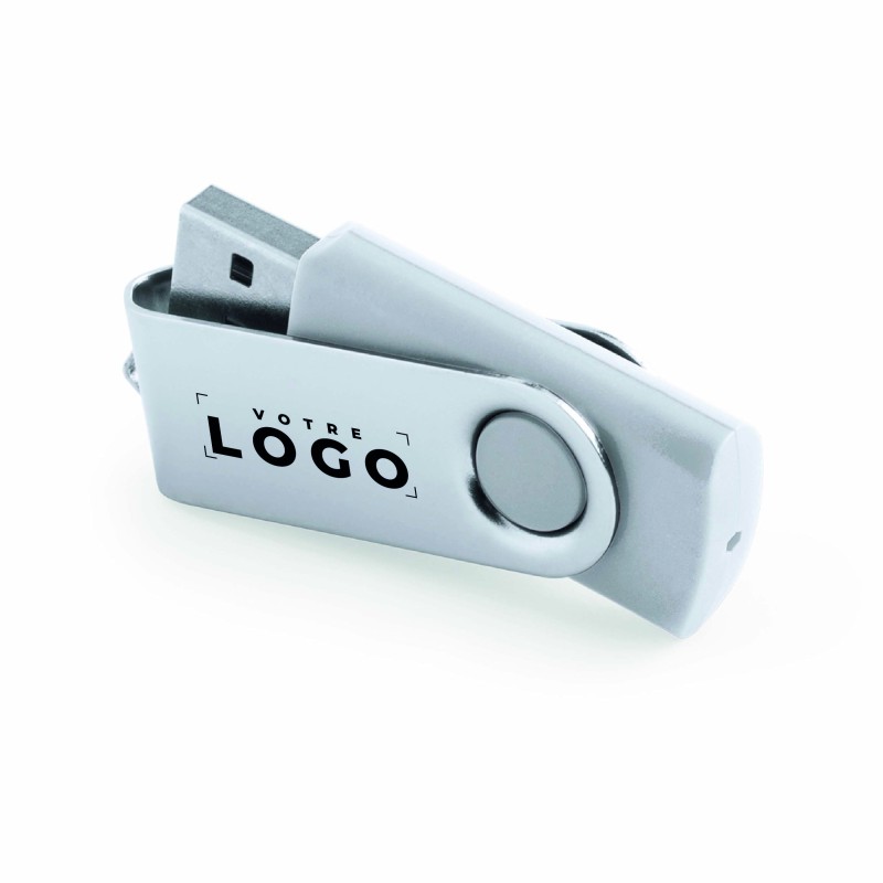 Clé USB 16 Go personnalisable – Mécanisme rotatif et clip métal