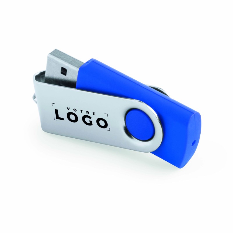 Clé USB 16 Go personnalisable – Mécanisme rotatif et clip métal