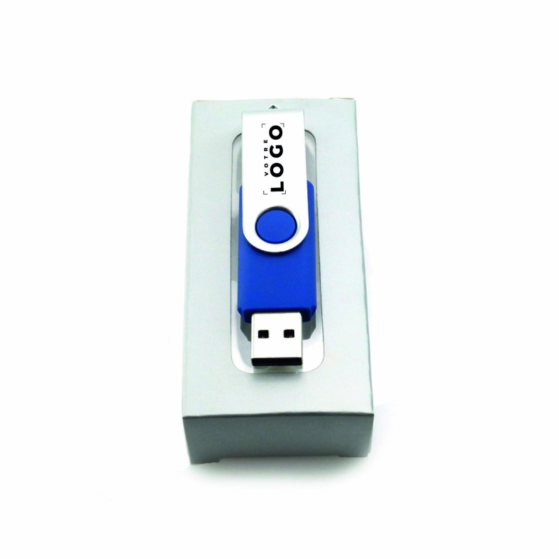Clé USB 16 Go personnalisable – Mécanisme rotatif et clip métal