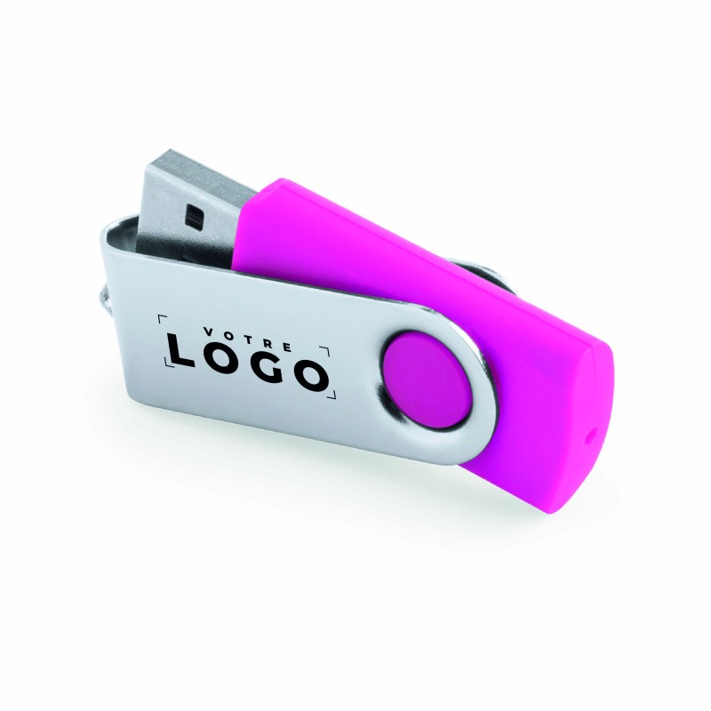 Clé USB 16 Go personnalisable – Mécanisme rotatif et clip métal