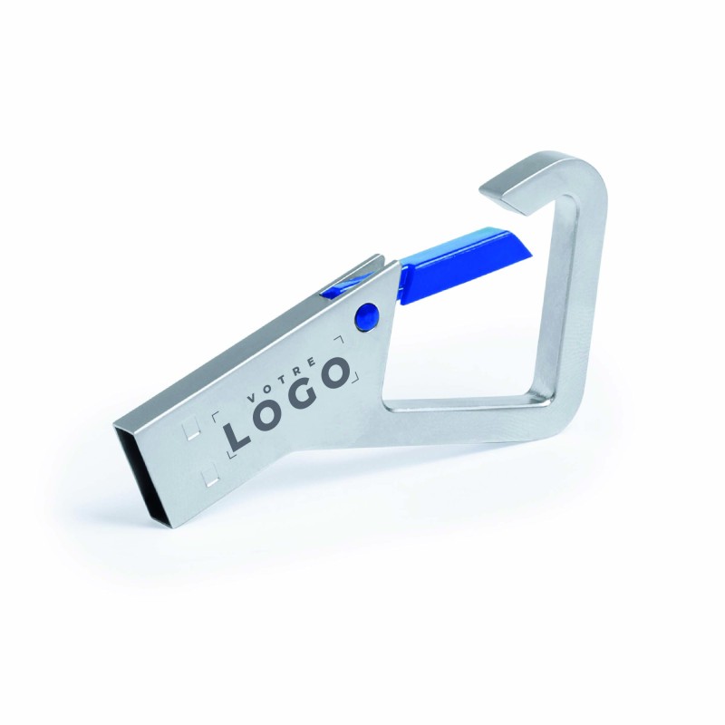 Clé USB mousqueton 8 Go personnalisable | Finition métallique élégante