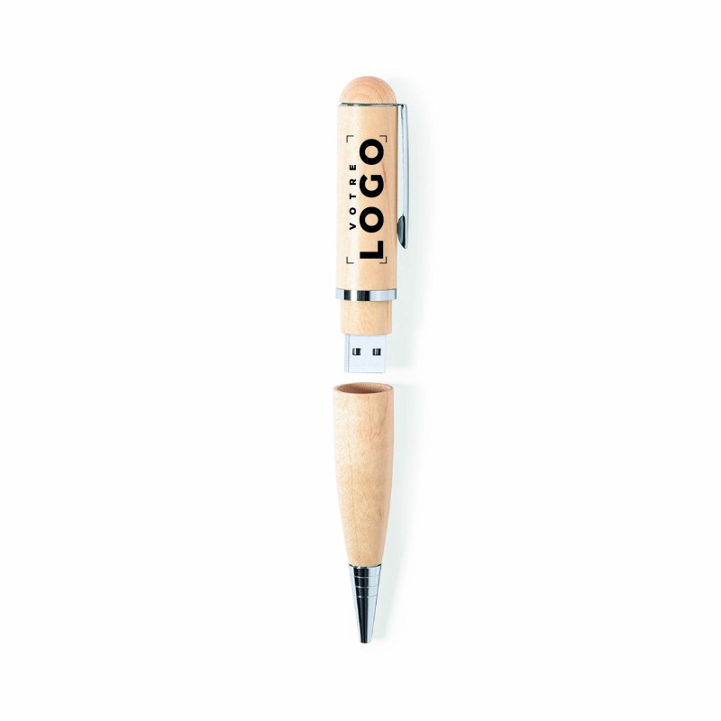 Stylo USB en bois 16 Go – Goodie écologique et personnalisé